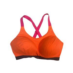 Victorias Secret Orange & Pink VSX Sport Bra 36DD Cross Back NWOT